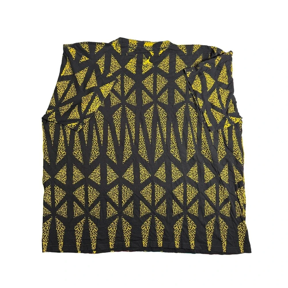 Vintage Jordan T Shirt Mens 3XL Black Yellow All Over Elephant Print Air Jordan